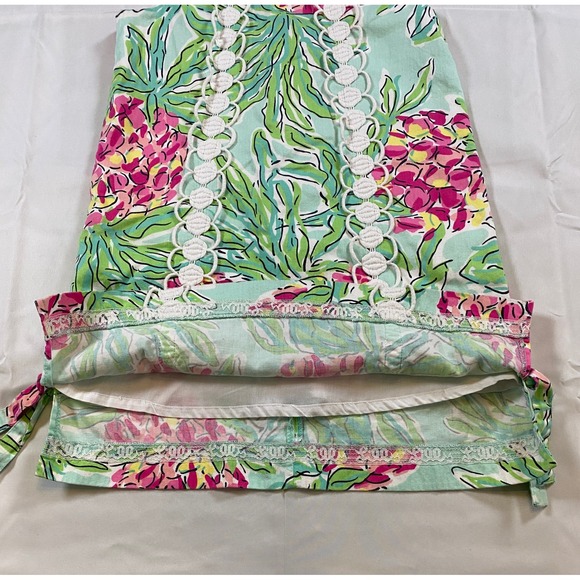 Lilly Pulitzer Kids Pineapple Dress Size 7 Sleeveless Tie Sides Aqua Pink Green - Picture 6 of 8